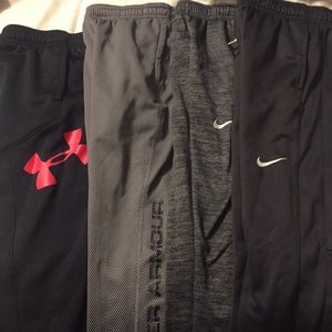 Boys small Nike and under armour joggers